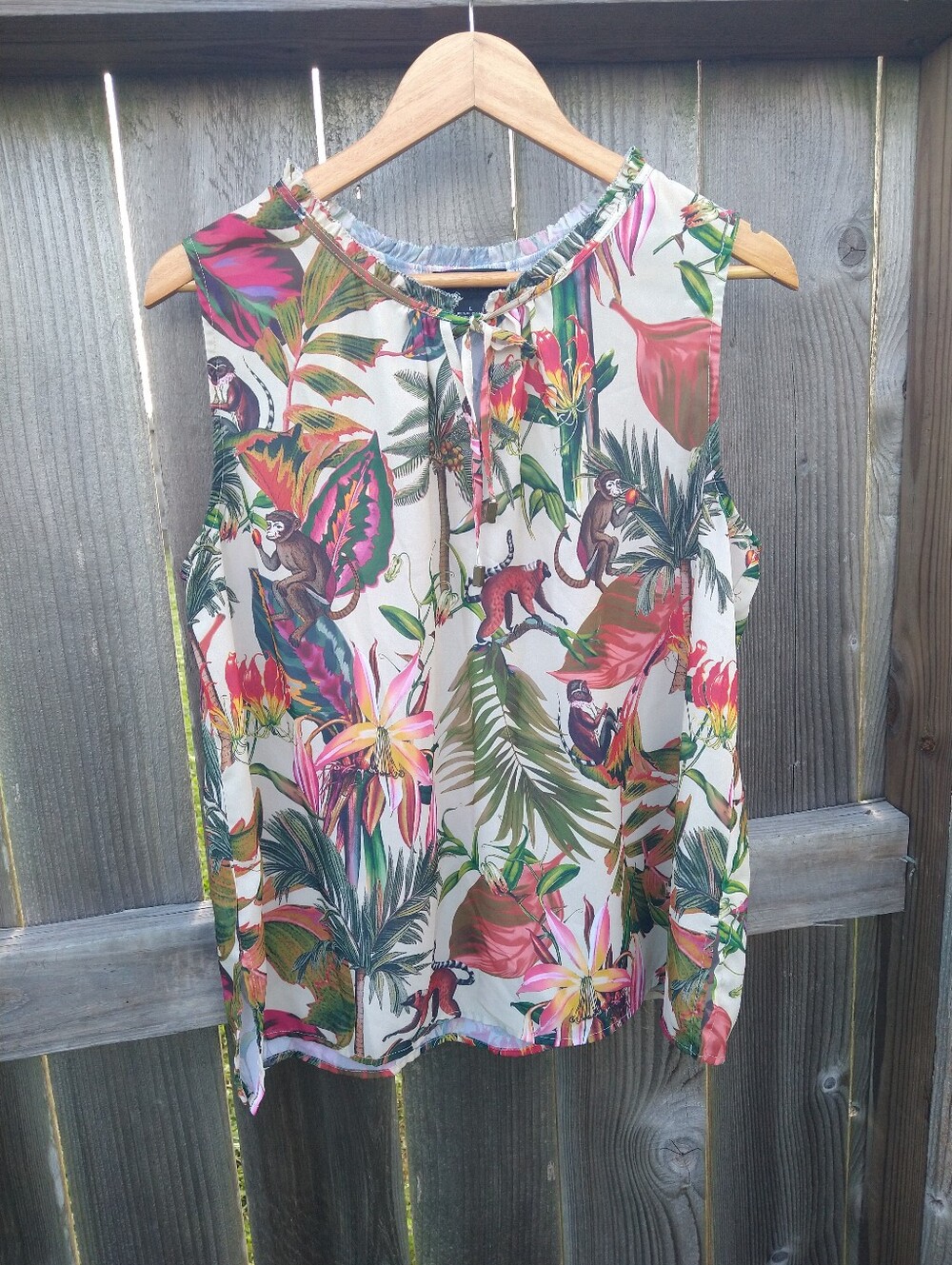 Women's Sheer Safari / Monkey Floral Blouse
